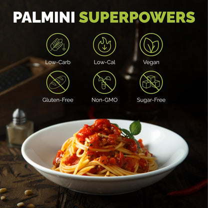 Palmini Angel Hair Pasta | Low-Carb, Low-Calorie Hearts of Palm Pasta | Keto, Gluten Free, Vegan, Non-GMO, Plant Based, Healthy Noodles | As seen on Shark Tank | (14 Ounce Pouch-Pack of 6)