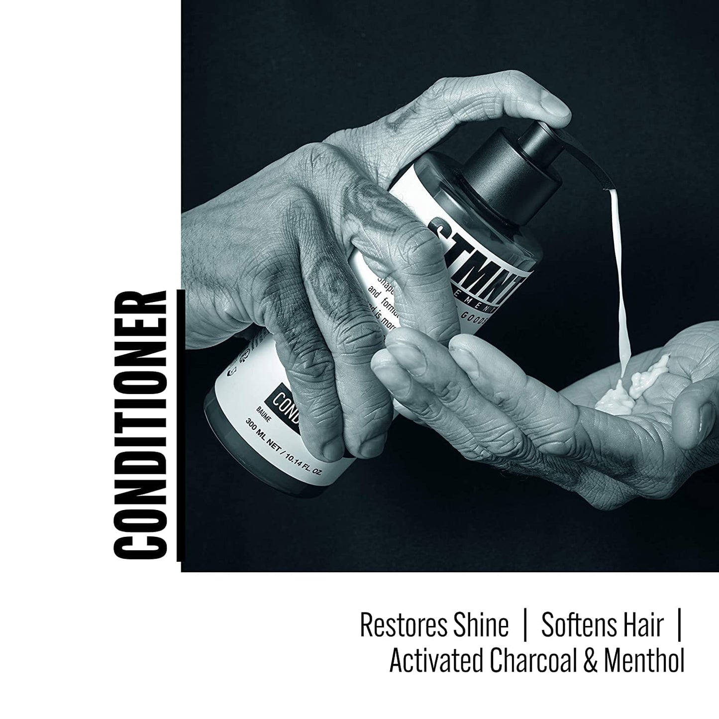 STMNT Grooming Goods Conditioner | Softens Hair | Restores Shine | Moisturizing Formula w/Activated Charcoal & Menthol | All Hair Types