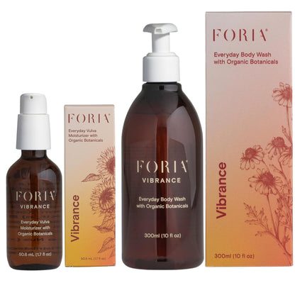 FORIA Vaginal Health Bundle - Ph Balanced, Organic, Natural - Everyday Vulva Moisturizer and Everyday Body Wash Bundle