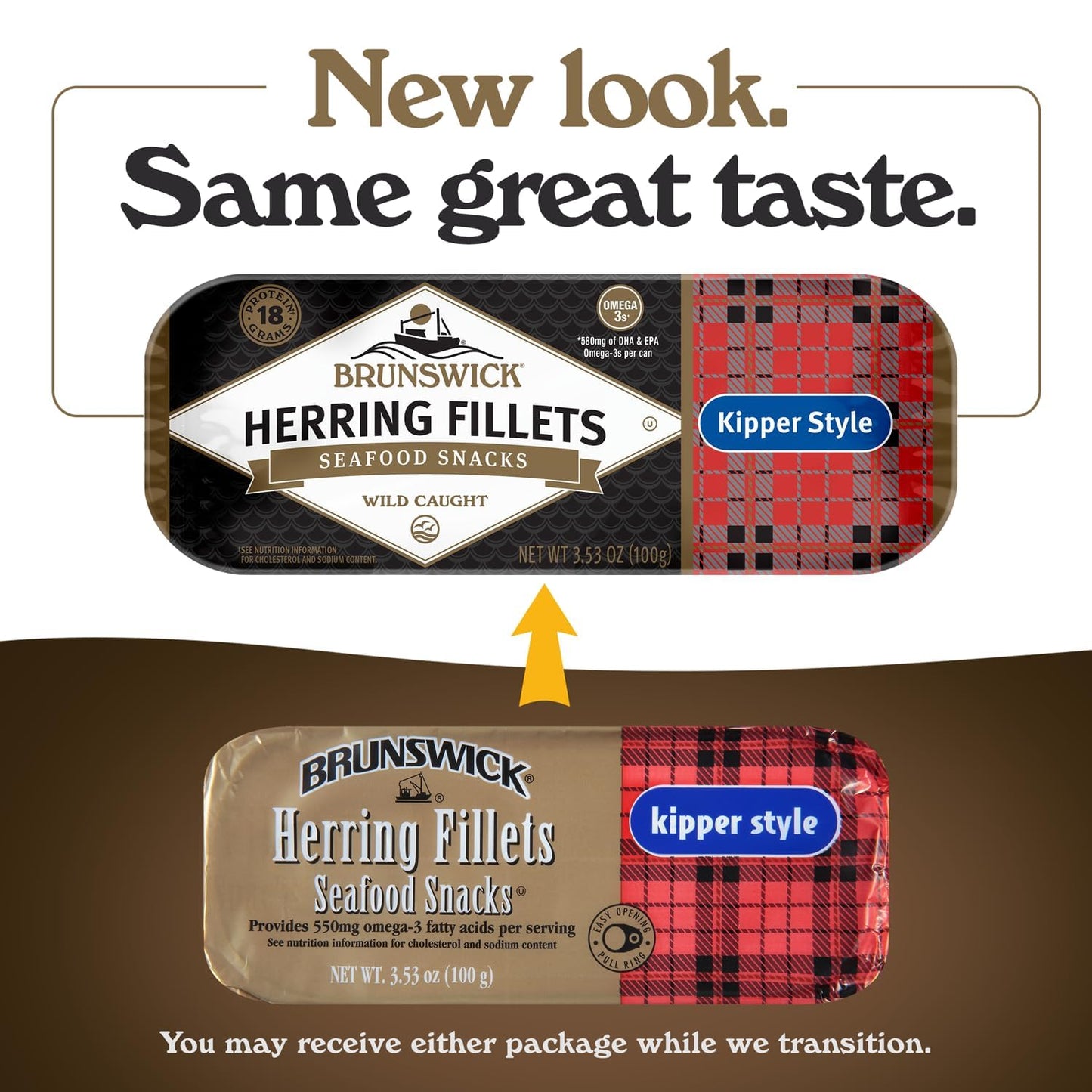 Brunswick Boneless Kipper Style Herring Fillets, 3.53 oz Can - 18g Protein per Serving - Gluten Free, Keto Friendly - Great for Pasta & Seafood Recipes