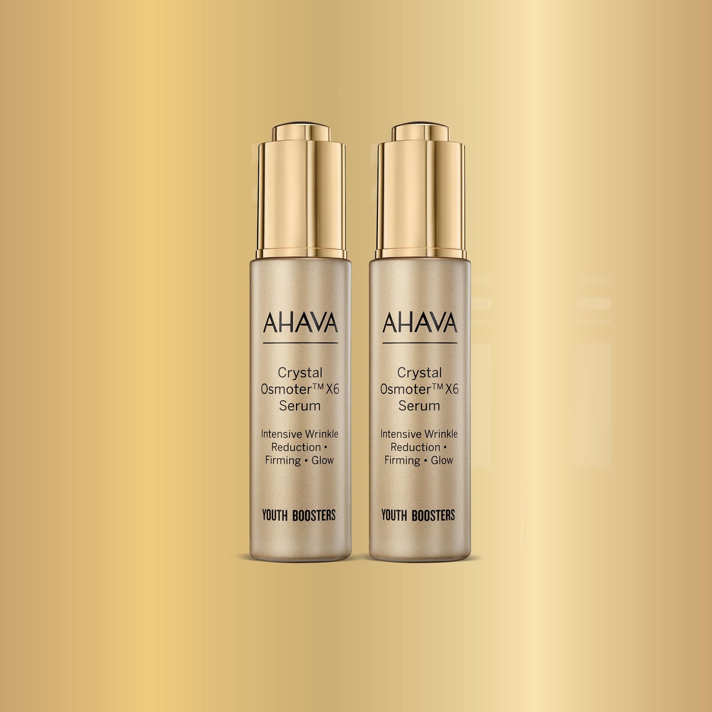 AHAVA Crystal Osmoter X6 Serum Duo Set, 1 Fl.Oz x 2 - Smooth oily lotion with Dead Sea Minerals & Osmoter, to enhance skin radiance, provide firmness and treatment against wrinkles & fine lines