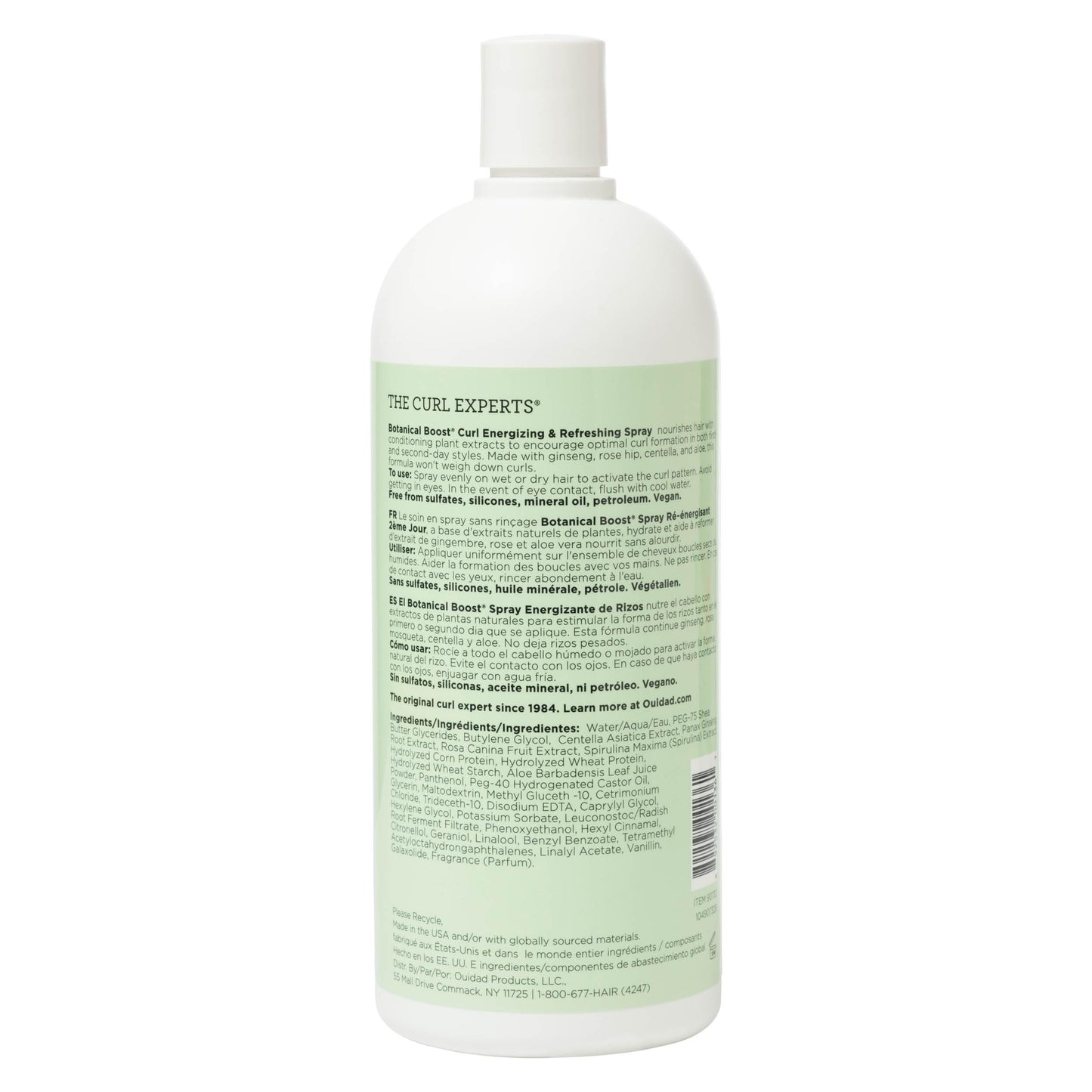 Ouidad Botanical Boost Curl Energizing & Refreshing Spray for Curly Hair – Lightweight Curl Refresher On Wet or Dry Hair, No-Residue Formula & Lasting Definition,Protects Against Damage, Silicone-Free