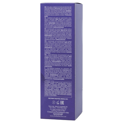 ALFAPARF MILANO Semi di Lino Color Depositing Purple Conditioner - Removes Yellow & Brassy Tones for Blonde, Platinum, Highlighted, Gray, & Silver Hair - Brightens, Moisturizes, Adds Shine