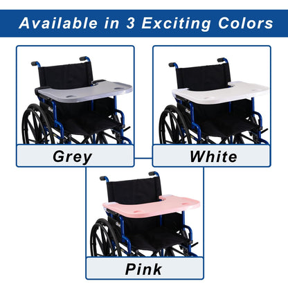 AlveyTech Wheelchair Tray Table with Cup Holder - Fits 18-20 Inch Wide Standard Wheelchairs Like Drive, Golden, & Invacare, Universal Removable Lap Desk for Adults Eating Reading Resting