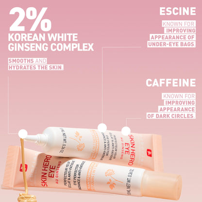 Erborian Skin Hero Eye Cream Perfector, De-Puffs, Hydrates & Blurs Appearance of Fine Lines & Wrinkes for Radiant, Smooth Skin, Korean Skincare