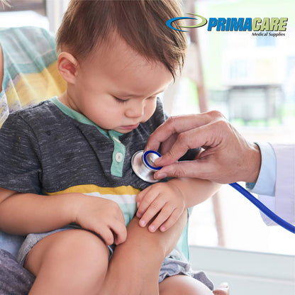 Primacare First Classic Dual Head Stethoscope, Stainless Steel Chestpiece, Professional Medical Stethoscope for Doctors, Nurses, Students, Adult & Pediatric, Black