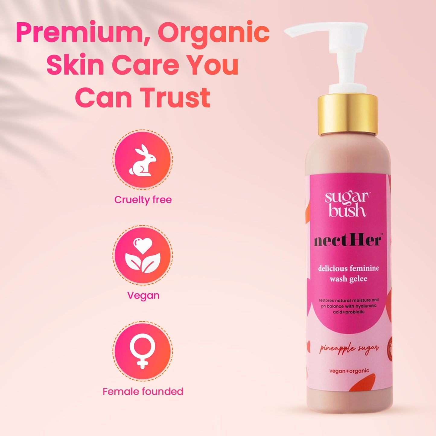 Sugarbush nectHer Hydrating Feminine Gelée | pH-Balanced Intimate Cleanser with Hyaluronic Acid, Probiotics & Honey | Removes Odor & Bacteria | Daily Hydration & Refresh | 7 oz