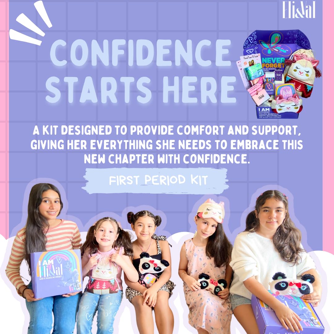 First Period Kit Gift for Girls 9–12 | Period Starter Kit for Tweens & Teens | Pads, Wipes & Confidence Essentials | First Period Gift Box with Discreet Bag (Panda)