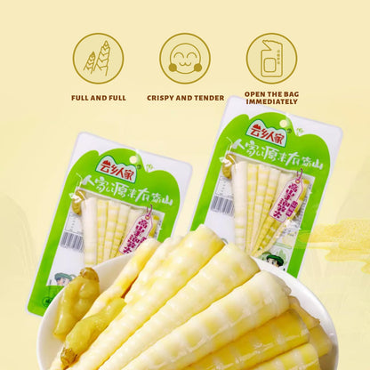 Pickled Bamboo Shoots , Fresh Mountain Pepper Crispy Tender Shredded Bamboo Shoots, Fresh Bamboo Shoots, Tender Bamboo Shoots, Crispy Bamboo Shoots, Instant Snack, Snacks & Leisure Food, Chinese Pickled Vegetables (3.1 Oz*4 Bags)