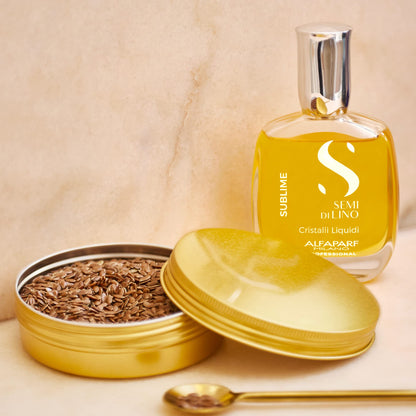 Alfaparf Milano Semi di Lino Moisture Hair Mask for Dry Hair and 50ml Cristalli Liquidi Hair Oil Serum Set- Moisturizing and Hydrating Deep Conditioning Mask - Smoothing and Shine Enhancing Oil