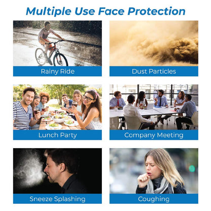 Space Blue, Pac-Dent iVisor Plus Reusable Face Shield Kit, Full Face Protective Shield with Anti-Fog Coating and Cinch Cord, Adjustable to Comfortably Fit All Head Sizes, Space Blue