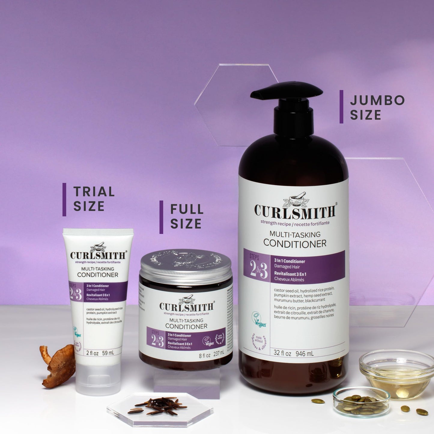 CURLSMITH Multi-Tasking 3-in-1 Curl Conditioner, Use as a Protein-Rich Rinse Out, Leave In or Deep Conditioner, For All Curl Types, Vegan & Cruelty-free