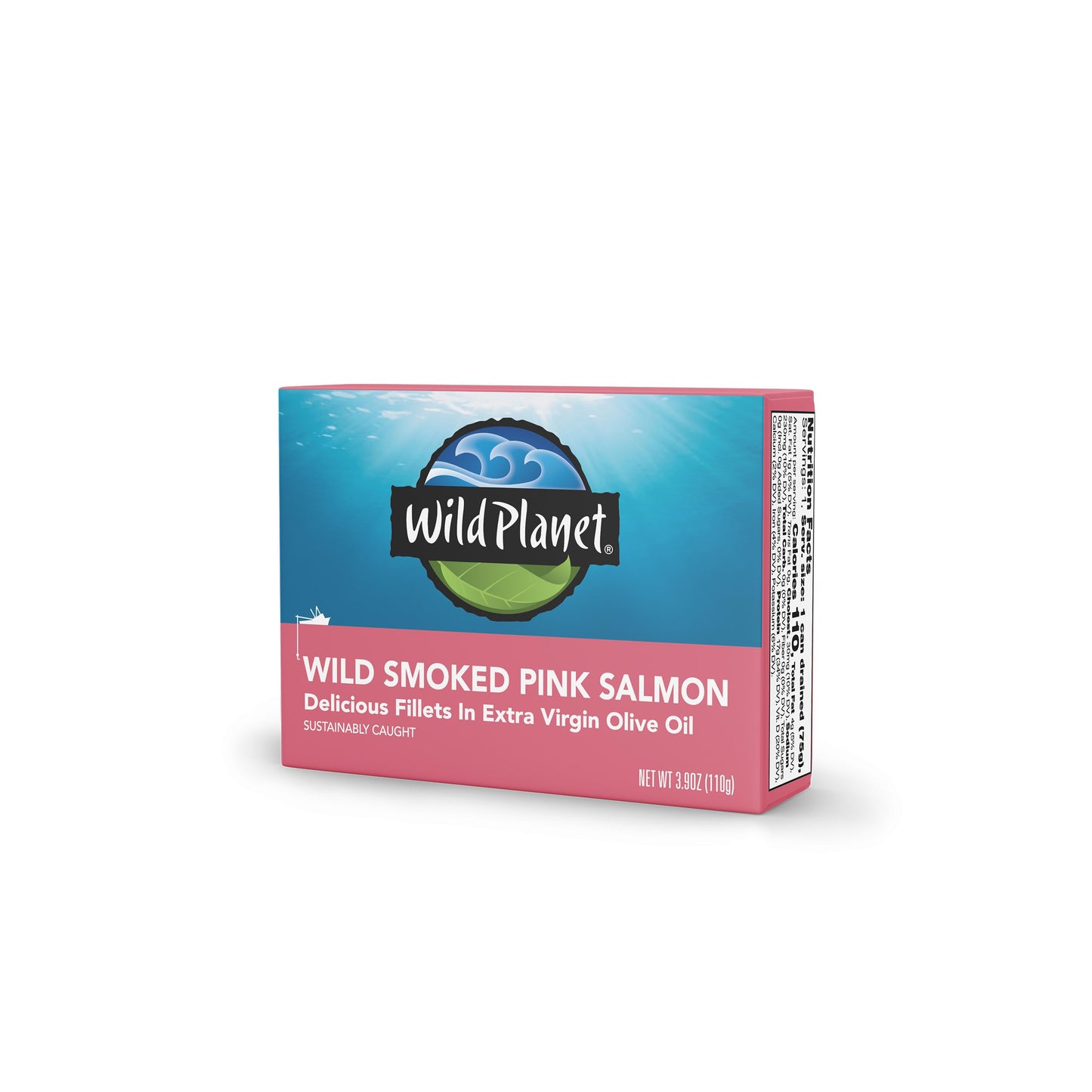 Wild Planet Wild Smoked Pink Salmon Fillets in Extra Virgin Olive Oil, Tinned Fish, Canned Salmon, Sustainably Wild-Caught, Non-GMO, Keto and Paleo, 3.9 oz