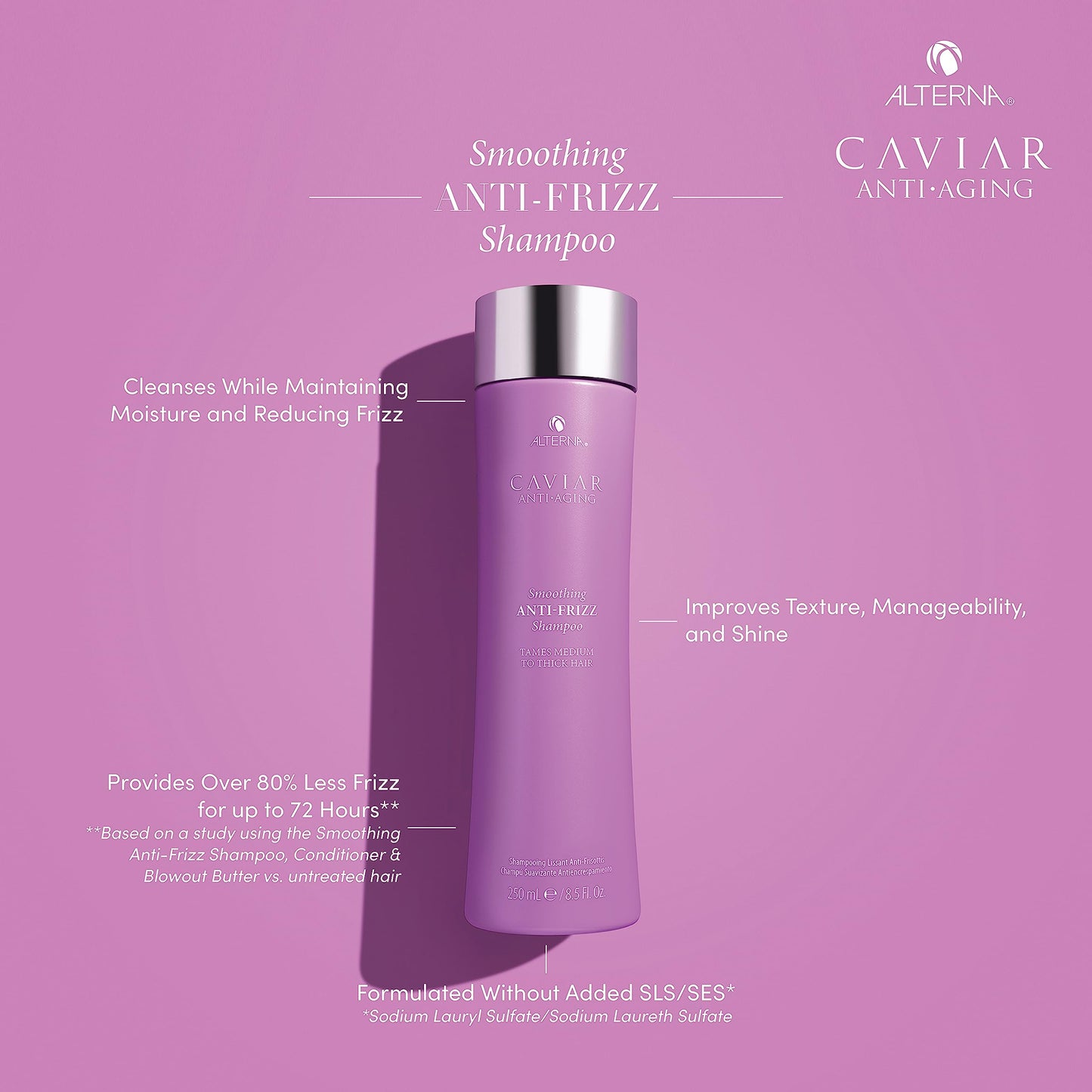 CAVIAR Anti-Aging Smoothing Anti-Frizz Shampoo| For Medium, Thick Hair | Smooths Hair, Tames Frizz | Sulfate Free