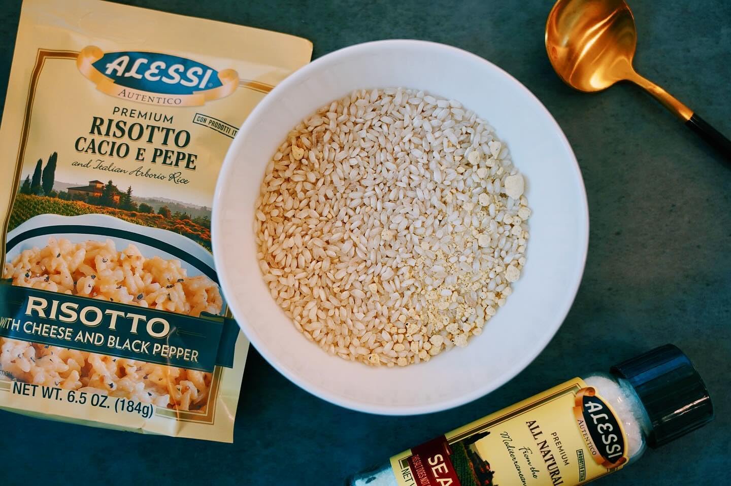 Alessi Autentico, Premium Seasoned Risotto, Italian Arborio Rice, Easy to Prepare, Cacio E Pepe 6.5 Ounce (Cheese & Pepper, Pack of 6)