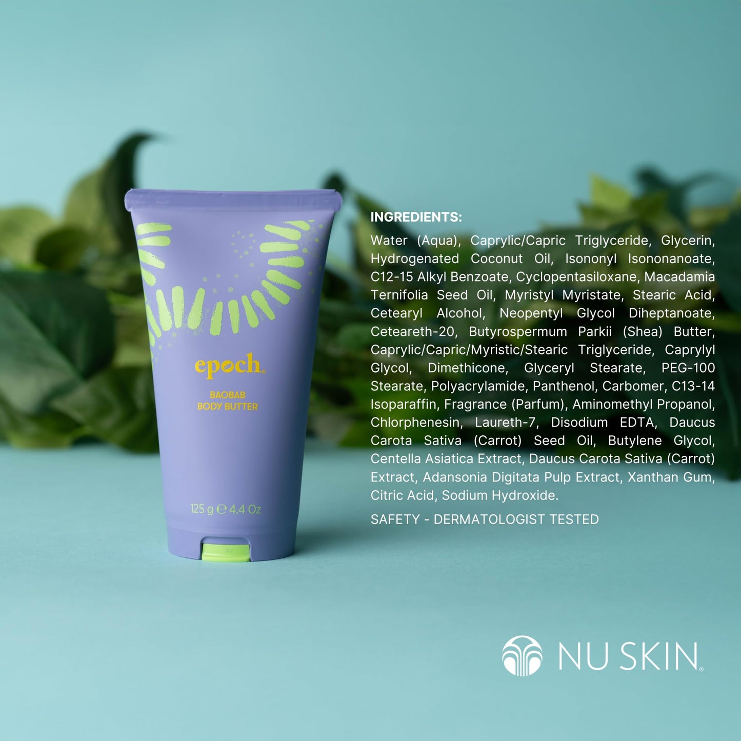 Nuskin Epoch Baobab Body Butter | Rich Cream Infused with Shea Butter and Ethnobotanical Baobab Fruit Extract for Deep Hydration, Softness, and Skin Resiliency | 4.4 oz | 1 Pack