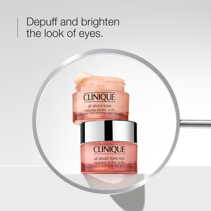 Clinique All About Eyes Rich Eye Cream For Dark Circles With Hyaluronic Acid | Hydrating, Brightening + Depuffing