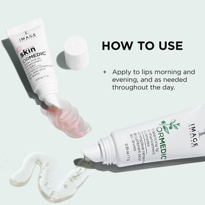 IMAGE Skincare, Ormedic pH Balancing Lip Enhancement Complex, with Avocado Oil & Vitamin E for Deep Hydration, Clear & Seer Pink, Set of 2