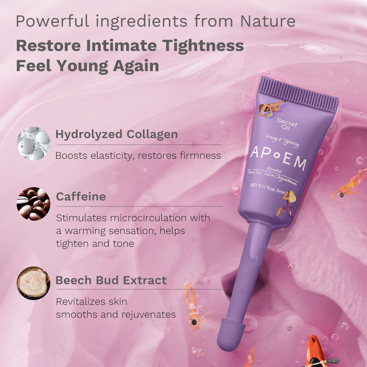 APoEM Feminine Firming Care Gel for Women | 1 Box x 7pcs | Botanical Hydration & pH-Balancing Formula | Intimate Moisturizing Support for Dryness | Single-Use Pre-Filled Tubes