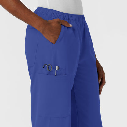 Wink NURTUR Scrubs for Women, Straight Leg Cargo Scrub Pant - Galaxy Blue, L Petite