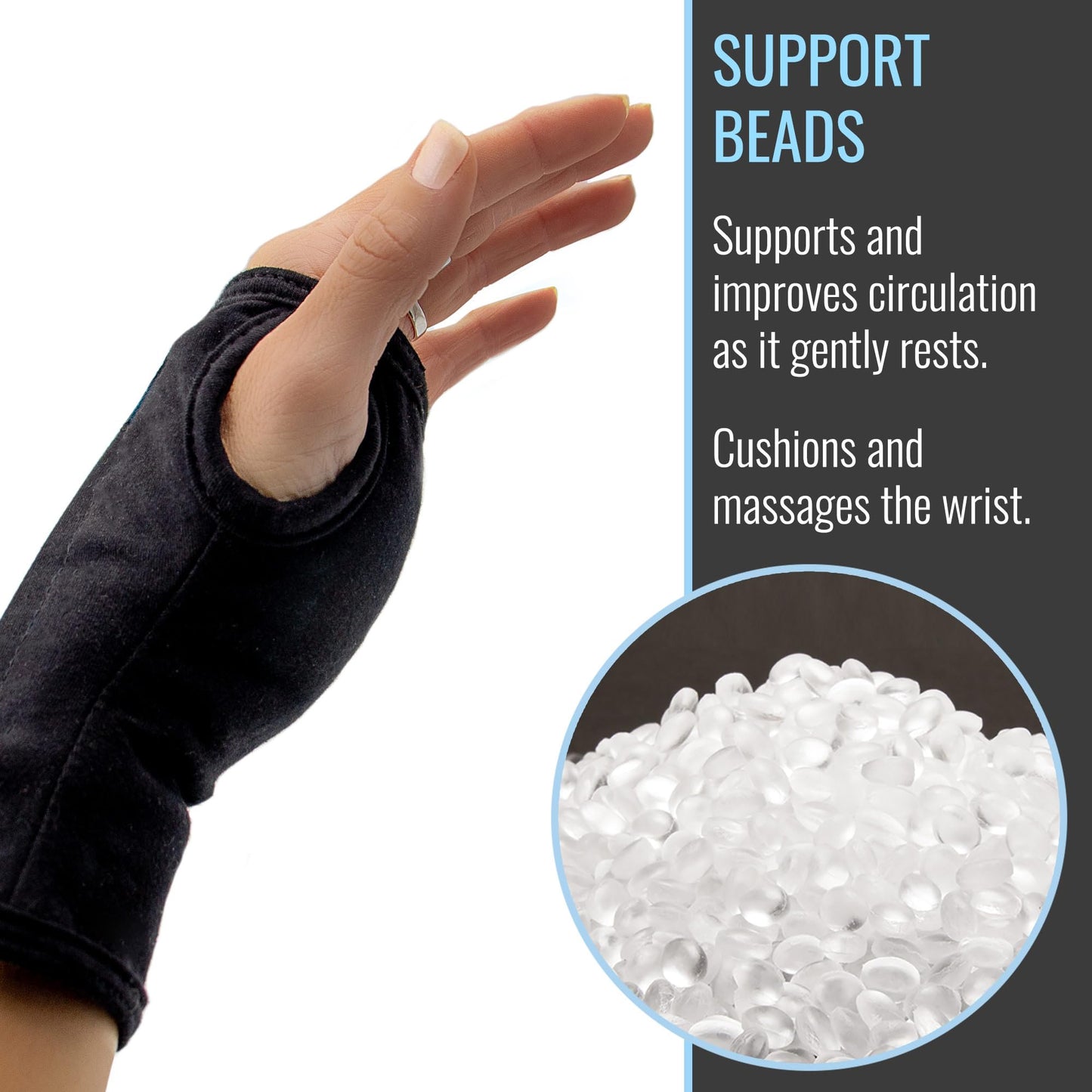 Heelbo Carpal Tunnel Wrist Brace, FSA & HSA Eligible, Carpal Tunnel Relief, Fits Left & Right Hand, Flexible Support Splint, Support Beads Improve Circulation, Medium