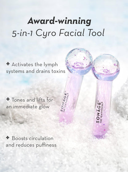 SONAGE Baby Frioz Facial Ice Globes: Cryotherapy Tool for Cooling Facial Massage | Puffiness & Redness Relief