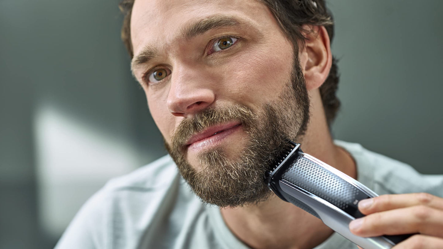 Philips Beard Trimmer and Hair Clipper Series 5000 - Black and Silver - No Blade Oil Needed