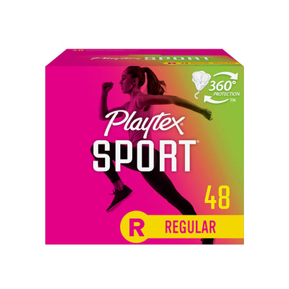 Playtex Sport Tampons, Regular Absorbency, Fragrance-Free - 48ct (Packaging May Vary) & Carefree Panty Liners, Regular Liners, Wrapped, Unscented, 54ct (Packaging May Vary)