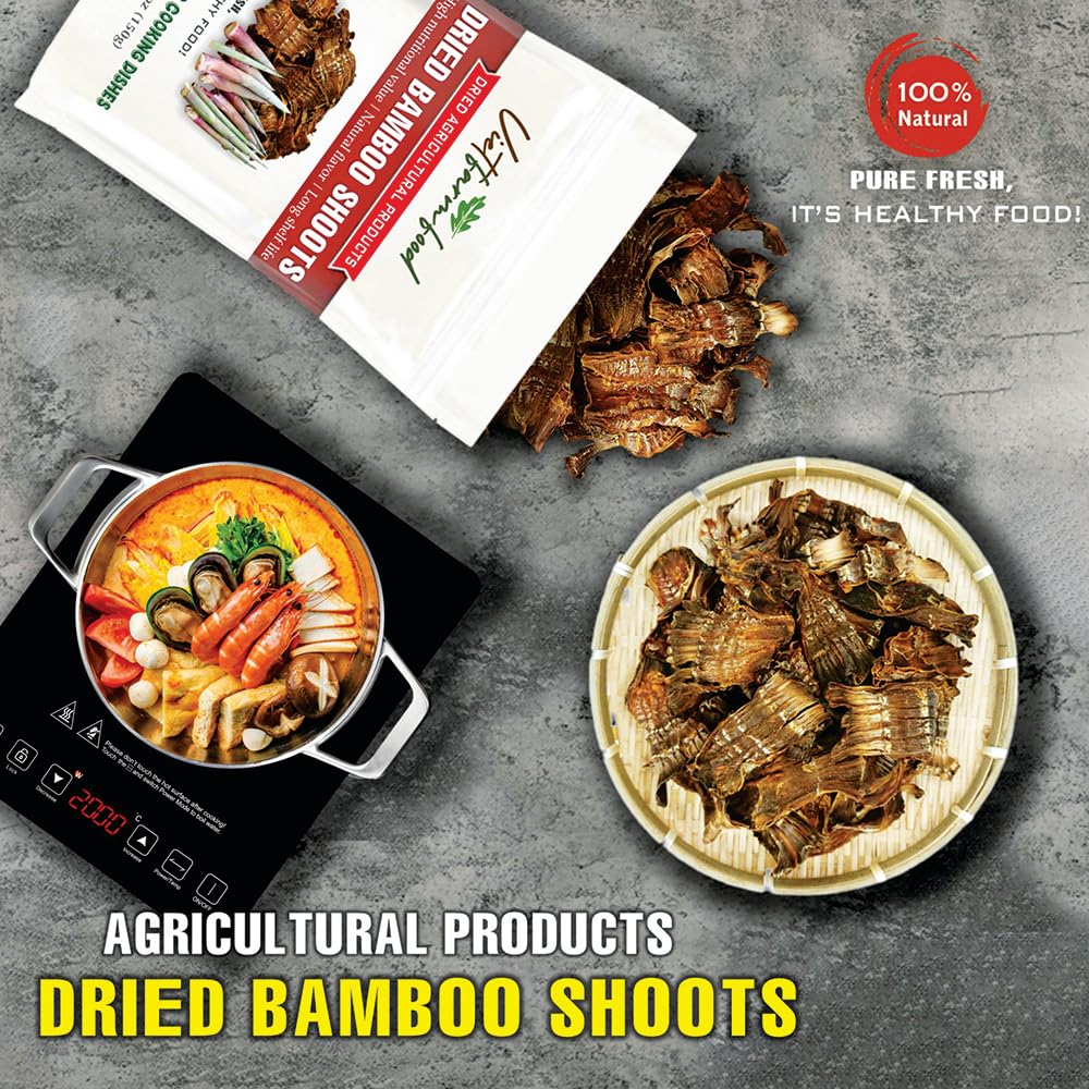 DRIED FOREST BAMBOO SHOOT 5.29 Oz (150g) VIETFARMFOOD: Dried agricultural product with pure natural flavor. Used as cooking ingredients to prepare delicious, nutritious dishes, suitable for vegetarian