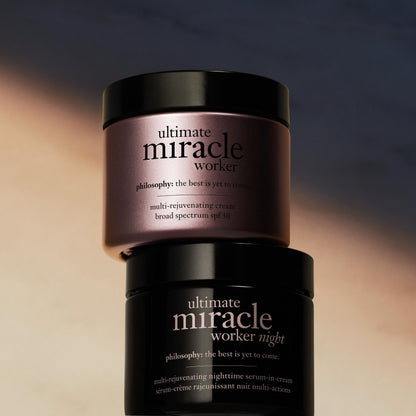 philosophy ultimate miracle worker multi-rejuvenating nighttime serum-in-cream face moisturizer - with retinol - targets all major signs of aging including fine lines & wrinkles - 2 fl oz
