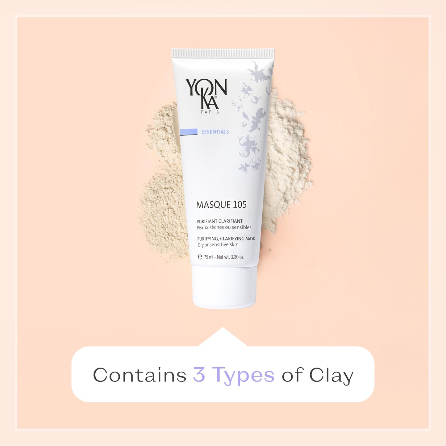 Yonka Essentials Masque 105 | Clarifying and Purifying Face Mask | Weekly Treatment for Dry and Sensitive Skin | Hydrates While Tightening Pores and Purifying Skin | 3.30 oz