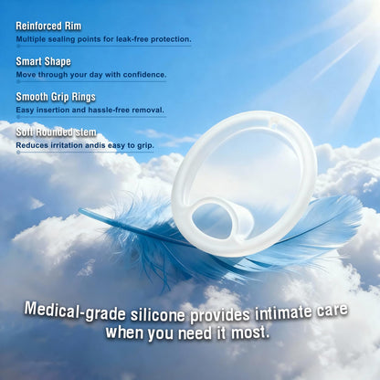Menstrual Disc Alternative to Tampons | Organic 100% Medical-Grade Silicone | Leak-Free, Reusable & FSA Eligible Feminine Product | Hypoallergenic, BPA-Free, with Sterilizer & Travel Pouch (L)