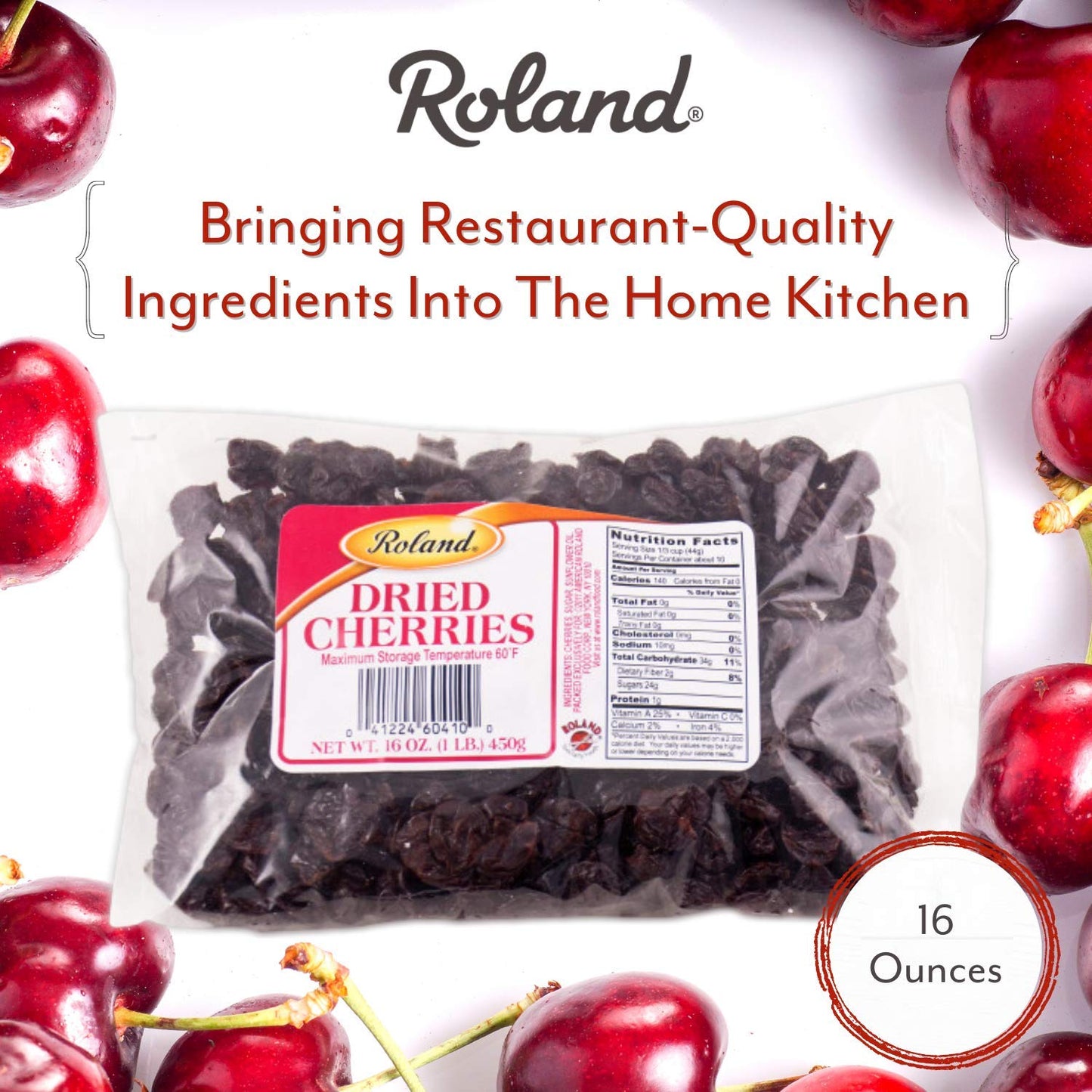 Roland Foods Dried Cherries, Sourced in the USA, 16-Ounce Bag