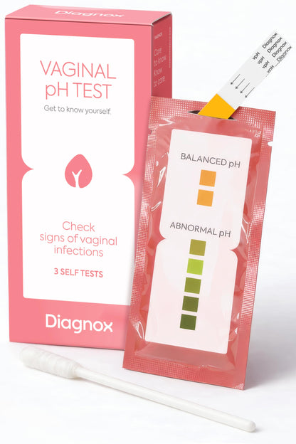 Diagnox Health At Home Vaginal pH Test Strips for Women, Early Detection of Feminine pH Imbalances, Individually Packaged & Easy to Use BV Test, Pack of 3