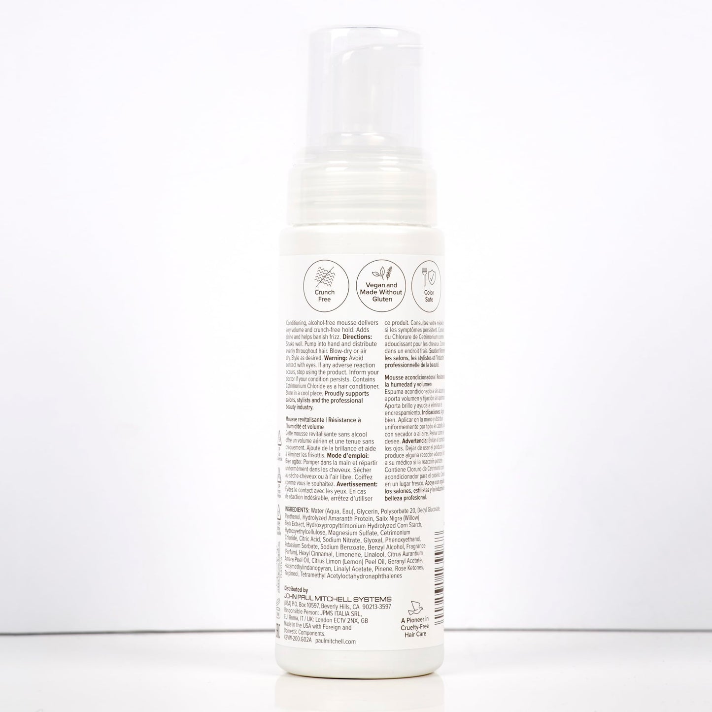 Paul Mitchell Invisiblewear Extra-Body Whip Conditioning Mousse, Humidity Resistance, Natural Finish, For Fine Hair, 6.8 fl. oz