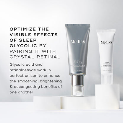 Medik8 Sleep Glycolic - Exfoliating Glycolic Acid At Home Face Peel - Night Cream for Face - Night Peel with Glycerin and Korean Clover - 1.0 oz