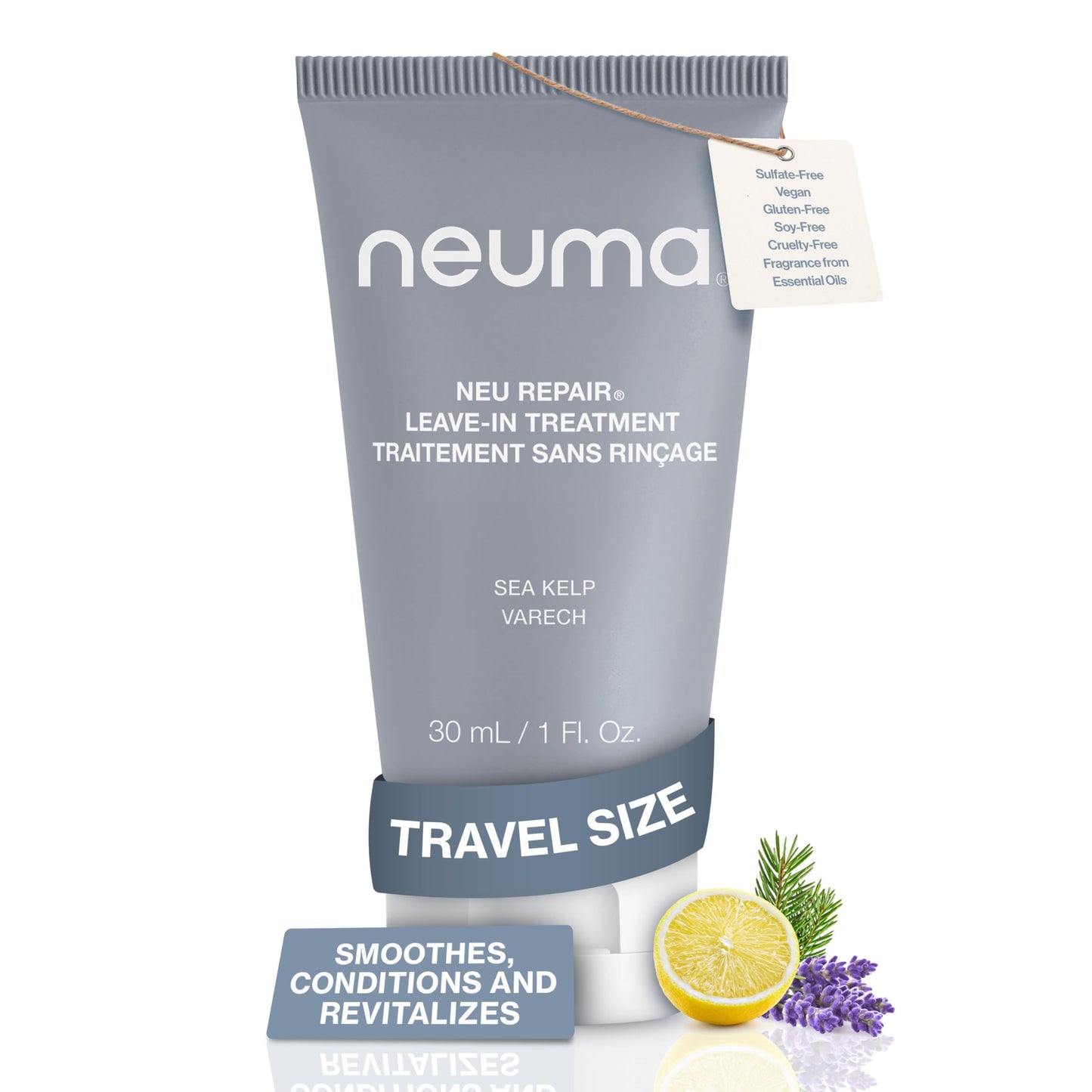 Neuma Neu Repair Leave In Hair Treatment Travel Size Hair Repair Treatment for Damaged Hair - Smooths, Conditions, Shields, Softens, Protects, Strengthens, Lemon, Lavender & Fir Needle Scent