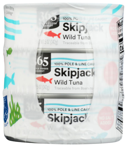 365 by Whole Foods Market, Skipjack Tuna in Water No Salt Added, 30 Ounce, 6 Pack