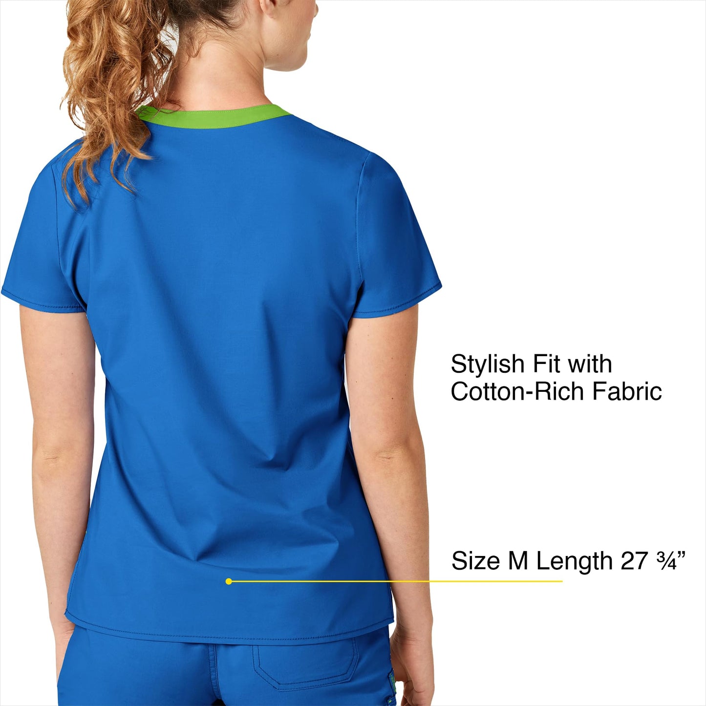 WonderWink Women's Wonderflex Verity Scrub Top, Royal, X-Small