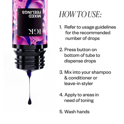 IGK MIXED FEELINGS Leave-In Blonde Toning Drops | Brighten + Neutralize Brass | Vegan + Cruelty Free | 1 Oz