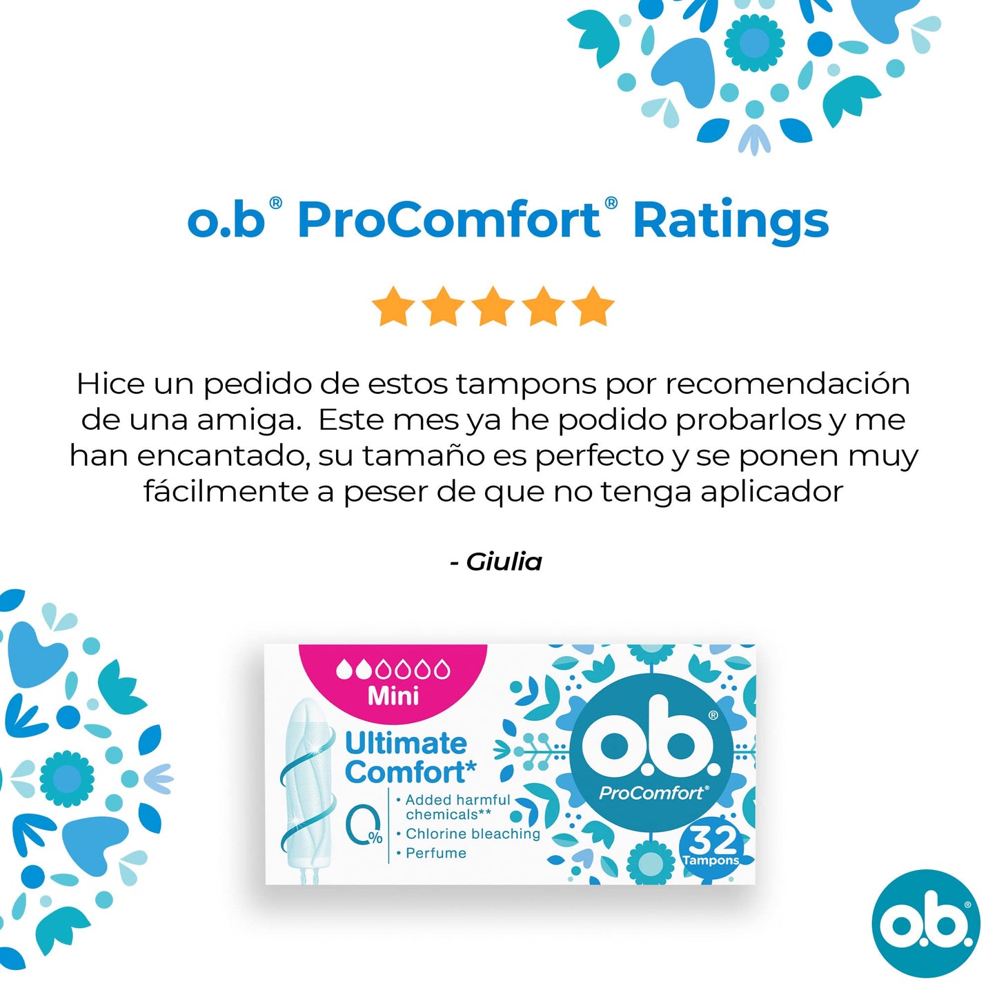 o.b. ProComfort Mini Tampons, 1 X 32 Units