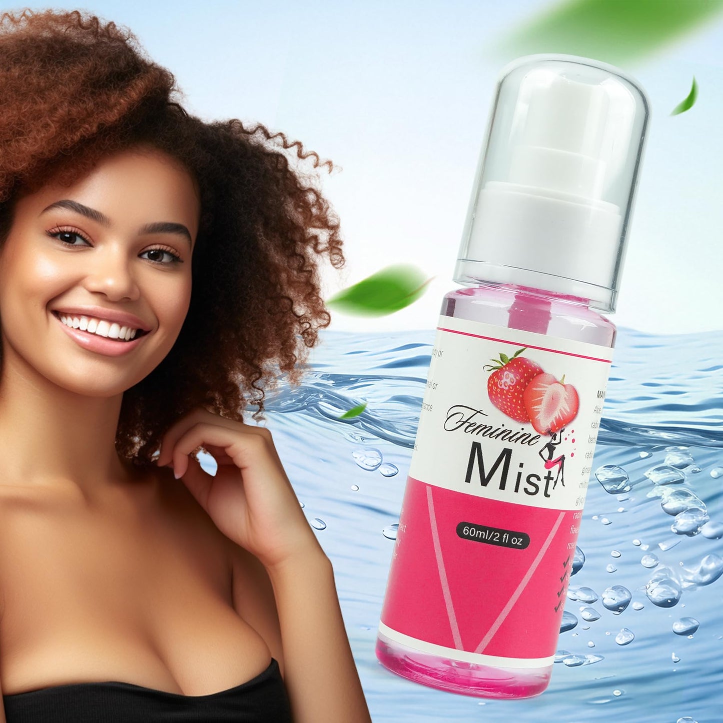 Feminine Mist Feminine Spray with Strawberry Oil and Probiotics, 2 Fl Oz, Natural Feminine Spray for Women, Supports Balance and Freshness
