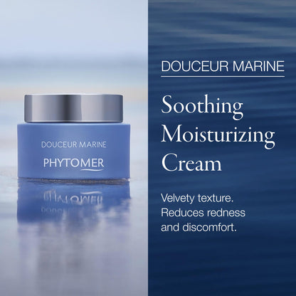 Phytomer Douceur Marine Soothing Moisturizing Face Cream | Reduce Redness, Calm Sensitive Skin | Probiotic Face Moisturizer for Dry Skin | Sustainable, Natural Ingredients | 50ml