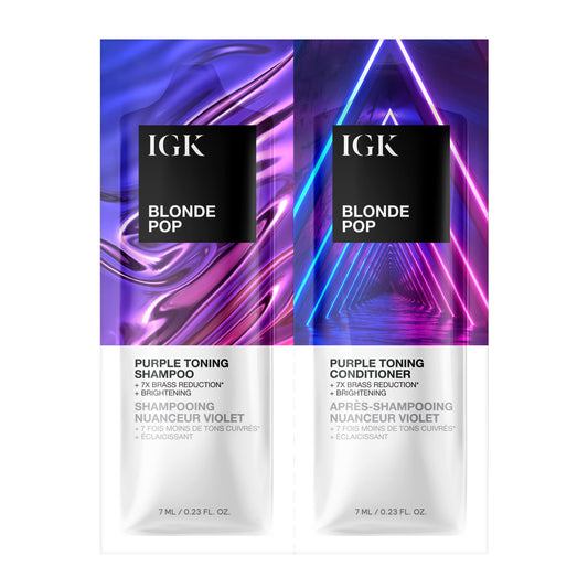 IGK BLONDE POP Purple Toning Shampoo | Brighten + Neutralize Brass | Vegan + Cruelty Free |
