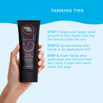 Bondi Sands GLO Matte One Day Tan | Instantly Provides a Flawless Bronze Finish for Face & Body | Transfer and Water Resistant | 100 ml/3.38 Oz