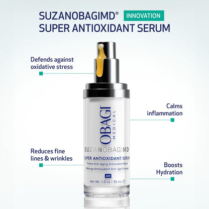 SUZANOBAGIMD Super Antioxidant Serum – Reduces Oxidative Stress & Irritation, Minimizes Appearance of Fine Lines & Wrinkles, Brightens Skin Tone & Boosts Hydration – Safe for Sensitive Skin – 1 oz