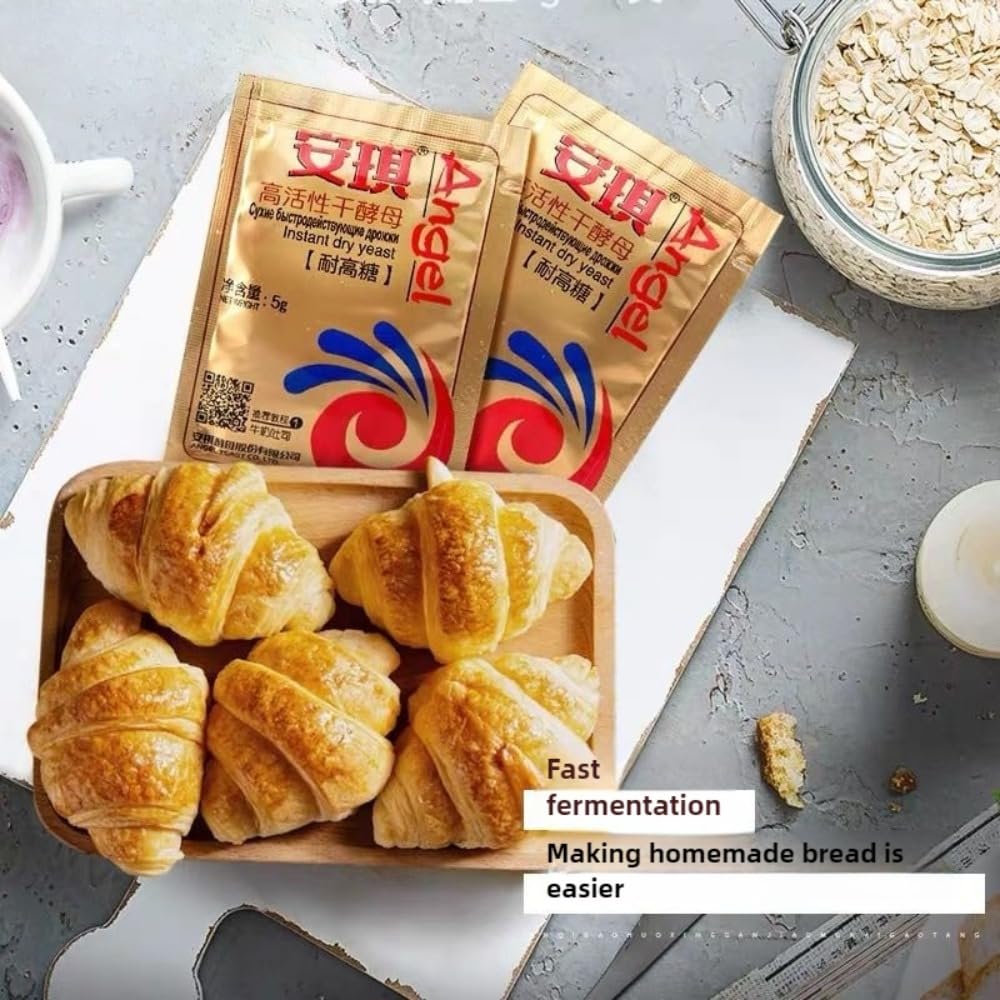 High activity yeast powder, golden active dry yeast bread cake baking Mantou bun fermentation powder, 0.88oz (5g * 5 bags) 高活性酵母粉0.88oz（5g*5袋）