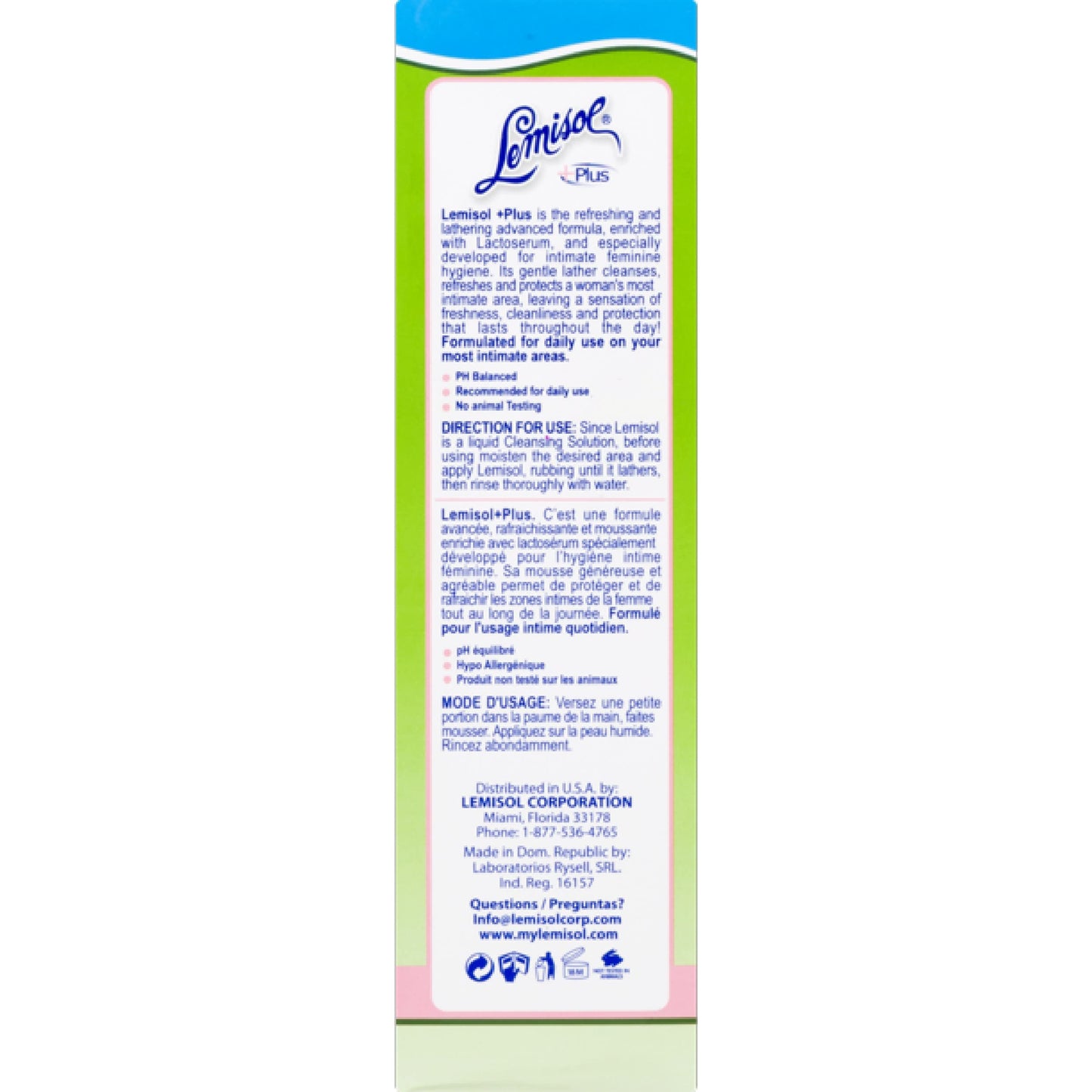 Lemisol Plus Feminine Wash 16 oz (Pack of 4)