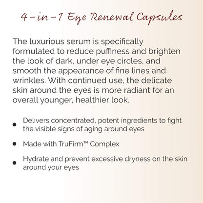 BODY FIRM Crepe Erase 4-in-1 Line Smoothing Capsules, Anti-Aging, Hydrating Face and Eye Serum with Hyaluronic Acid and Multi-Chain Peptide for Wrinkles, Crepe Skin & Fine Lines, 30 Count