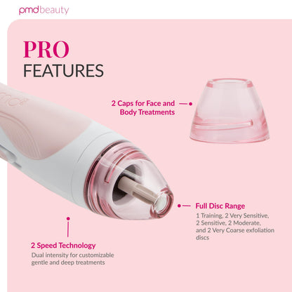 PMD Beauty Personal Microderm Pro - At-Home Use, Facial Exfoliator Tool, Microdermabrasion Machine Kit for Face and Body Skincare